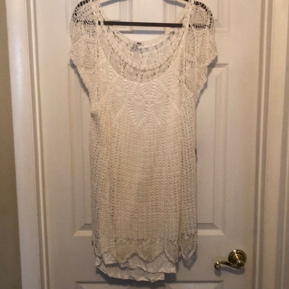 Amuse Society White Lace Mini Dress